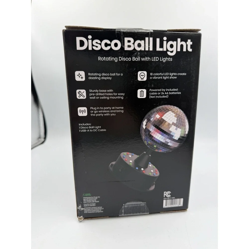 NEW IN BOX GEMS Disco Ball Light Rotating Disco Ball With LEDs 8.75